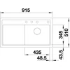Imagine 4/6 - BLANCO ZENAR 5 S SILGRANIT GRI PERLAT InFino fără accesorii cu excentric cuvă dreapta