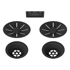 BLANCO Set InFino negru pentru 2 cuve