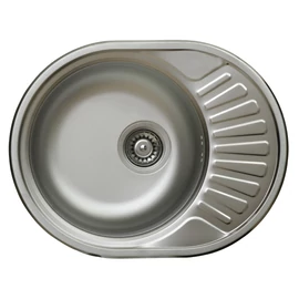 LIVINOX EC-157 INOX FINISAJ NATUR 1 cuvă rotundă cu picurător mic, 57x45 cm