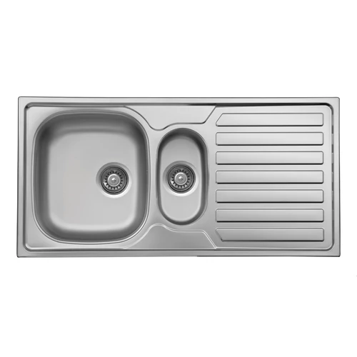 LIVINOX EC-336K INOX FINISAJ LUCIOS 1 cuvă cu 1 cuvă auxiliară cu picurător, 100x50x17.5 cm